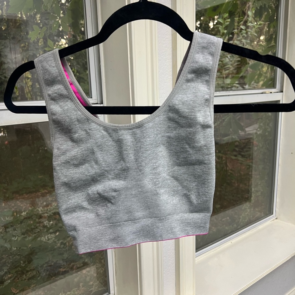 Gray Sleeveless sports bra